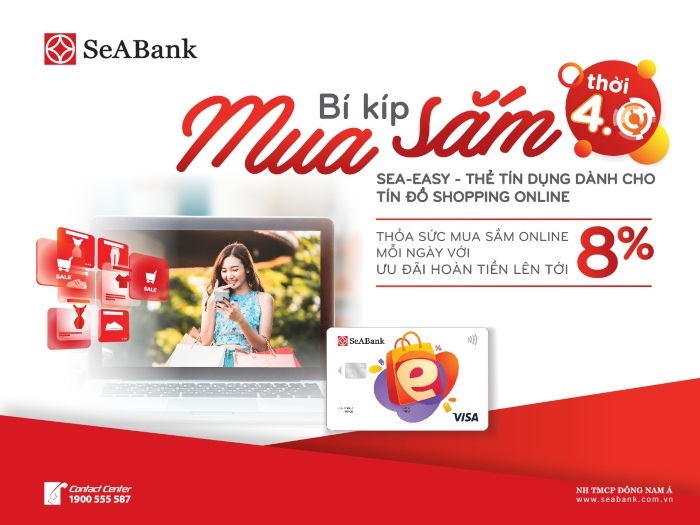 SEABANK:  ra mắt thẻ SEA EASY hoàn tiền lên đến 8%