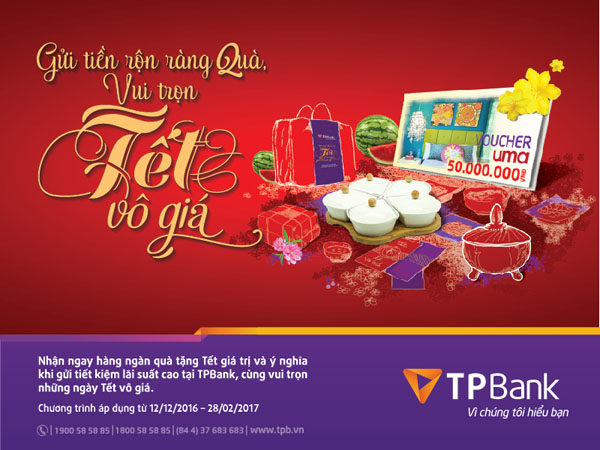 Gửi tiền rộn ràng Quà, cùng TPBank vui trọn Tết vô giá